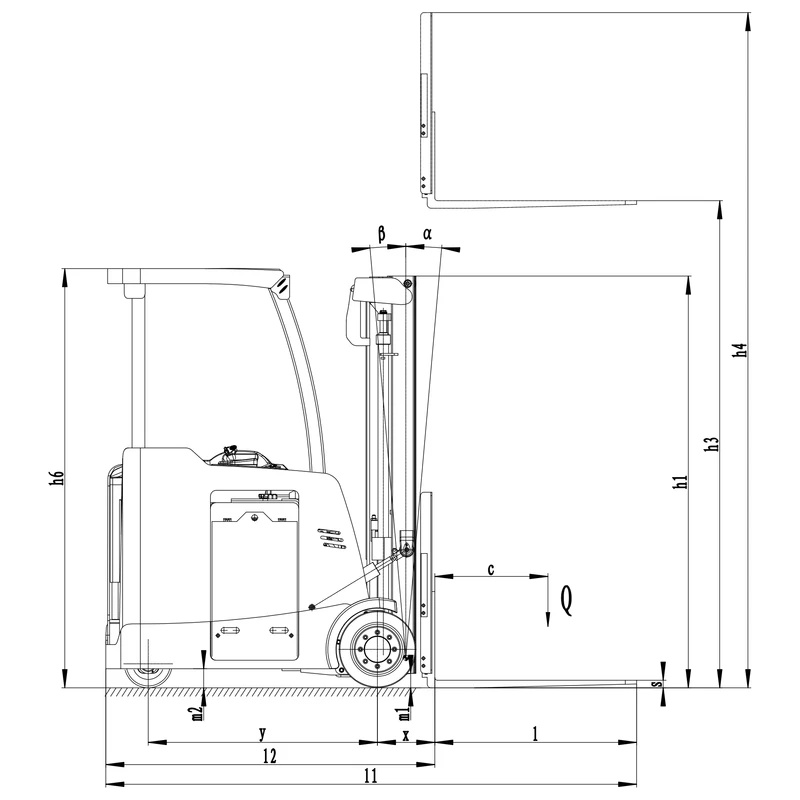 SECV20 endüstriyel karşı ağırlıklı elektrikli forklift - görsel 5