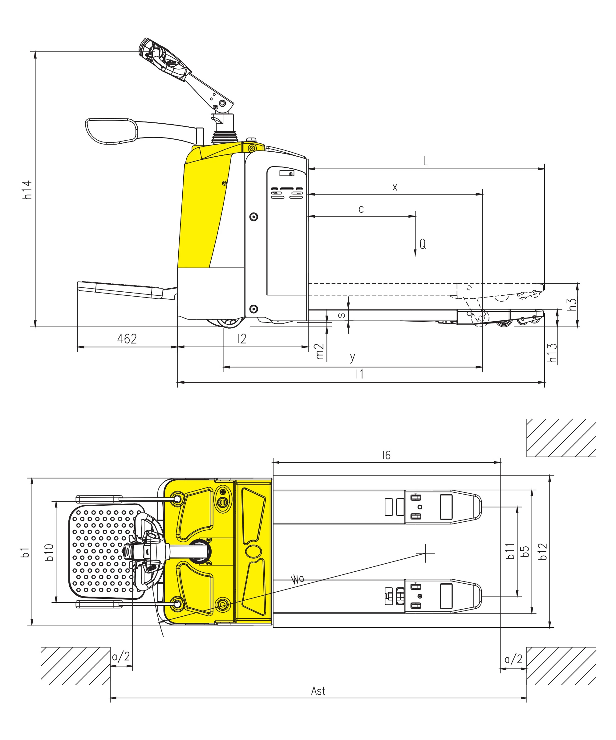 Ağır hizmet tipi akülü transpalet EPV30SP 3000 kg - ürün görseli 2