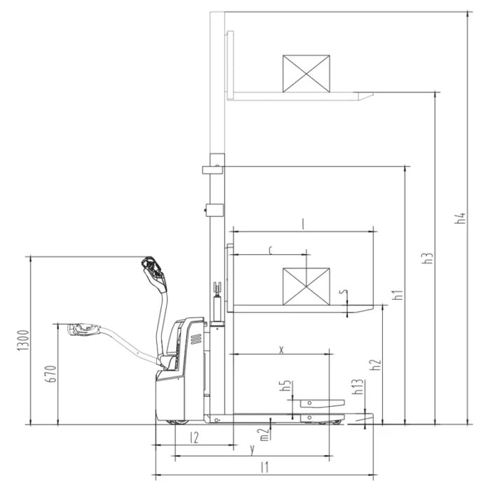 EVV10B-I/EVV12B-I başlangıç kaldırmalı akülü istif makinesi – görsel 2