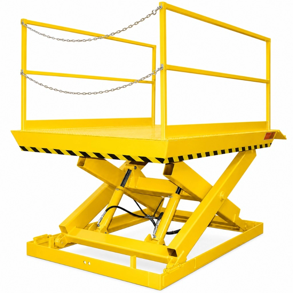 Kaldırılmış konumda HPSU 2700 kg hidrolik yükleme rampası