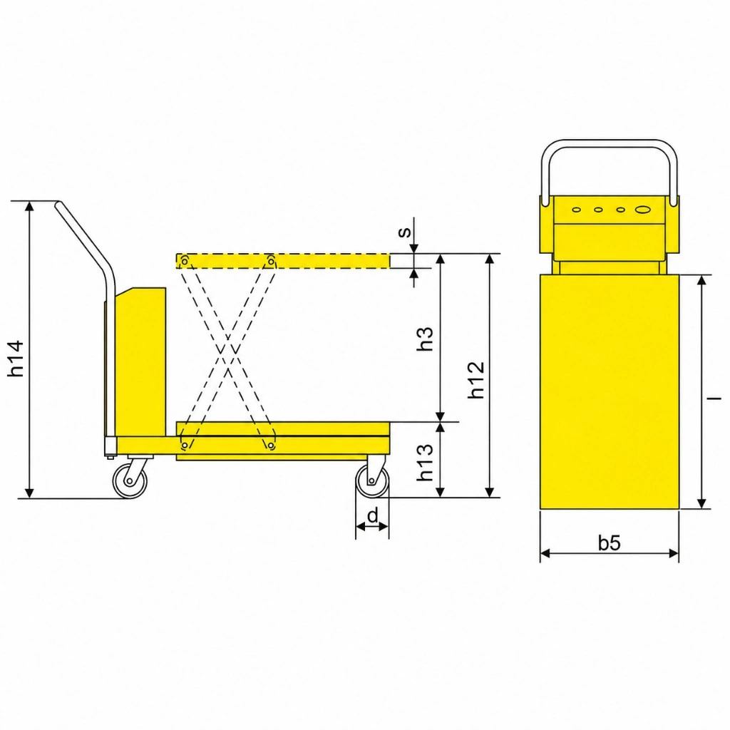 PMPS500 500 kg yarı akülü seyyar makaslı kaldırma platformu ölçüleri