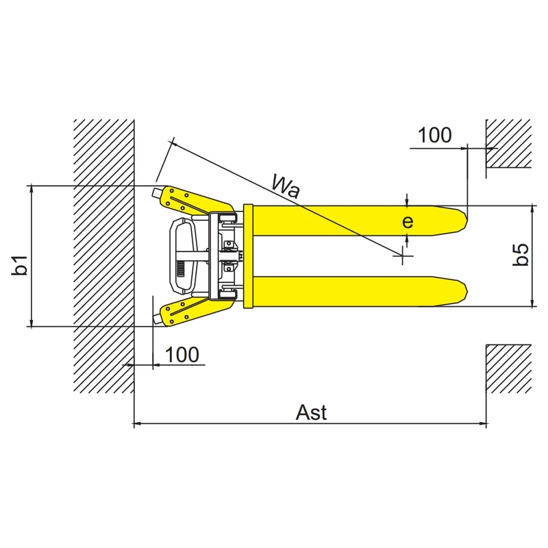RAL 1028 sarı RVV1000 manuel palet istif makinesi