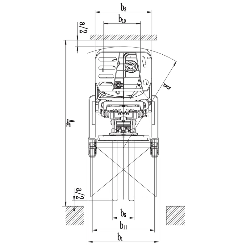REV15DS/REV18DS elektrikli reach truck direk görünümü