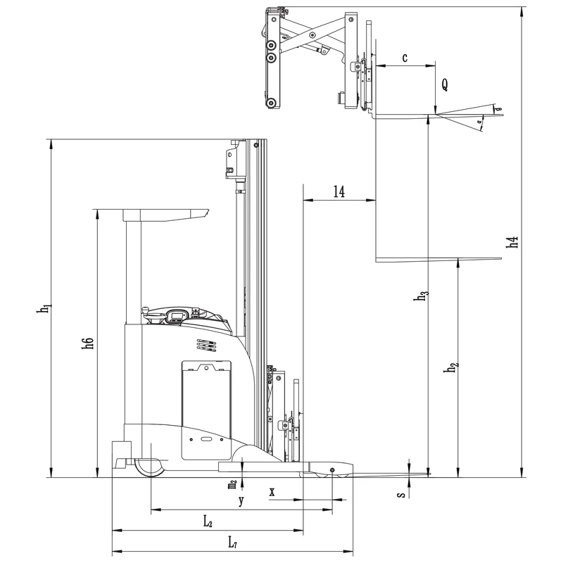 REV15DS/REV18DS elektrikli reach truck akü bölümü