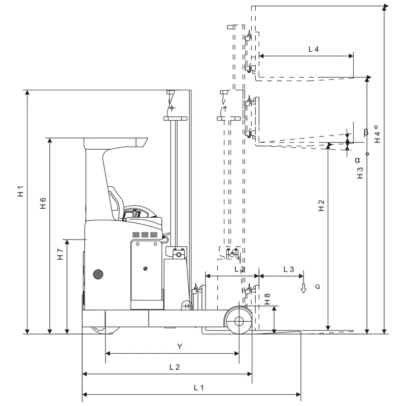 Elektrikli Reach Truck REV15 1500 kg 3000-7000 mm - ürün görünümü 3