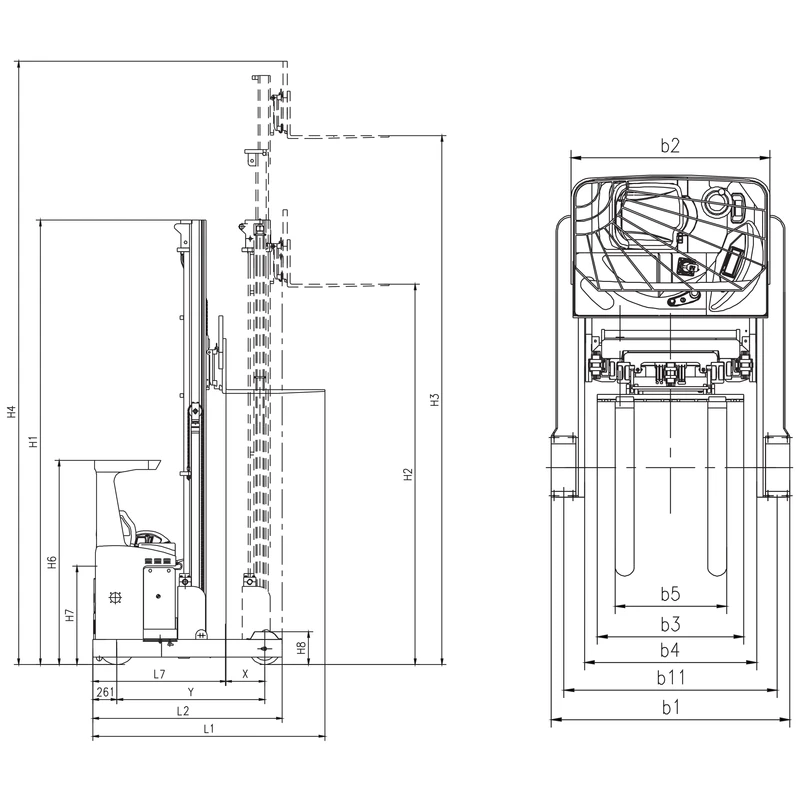 Elektrikli Reach Truck REV20VP 2000 kg 8000-12000 mm - görsel 5