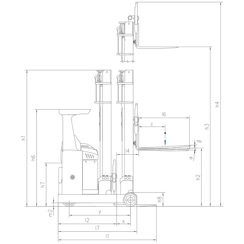 Elektrikli direksiyonlu REV16 kompakt reach truck