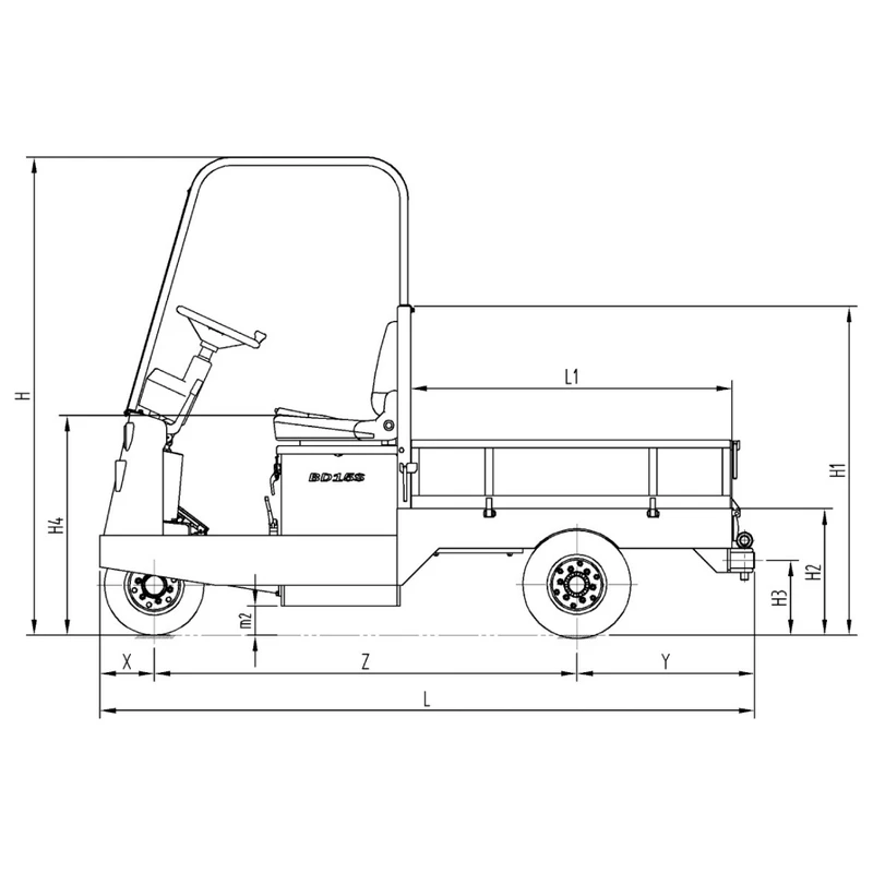 Hidrolik frenli VEV10/VEV15 elektrikli platform taşıma aracı
